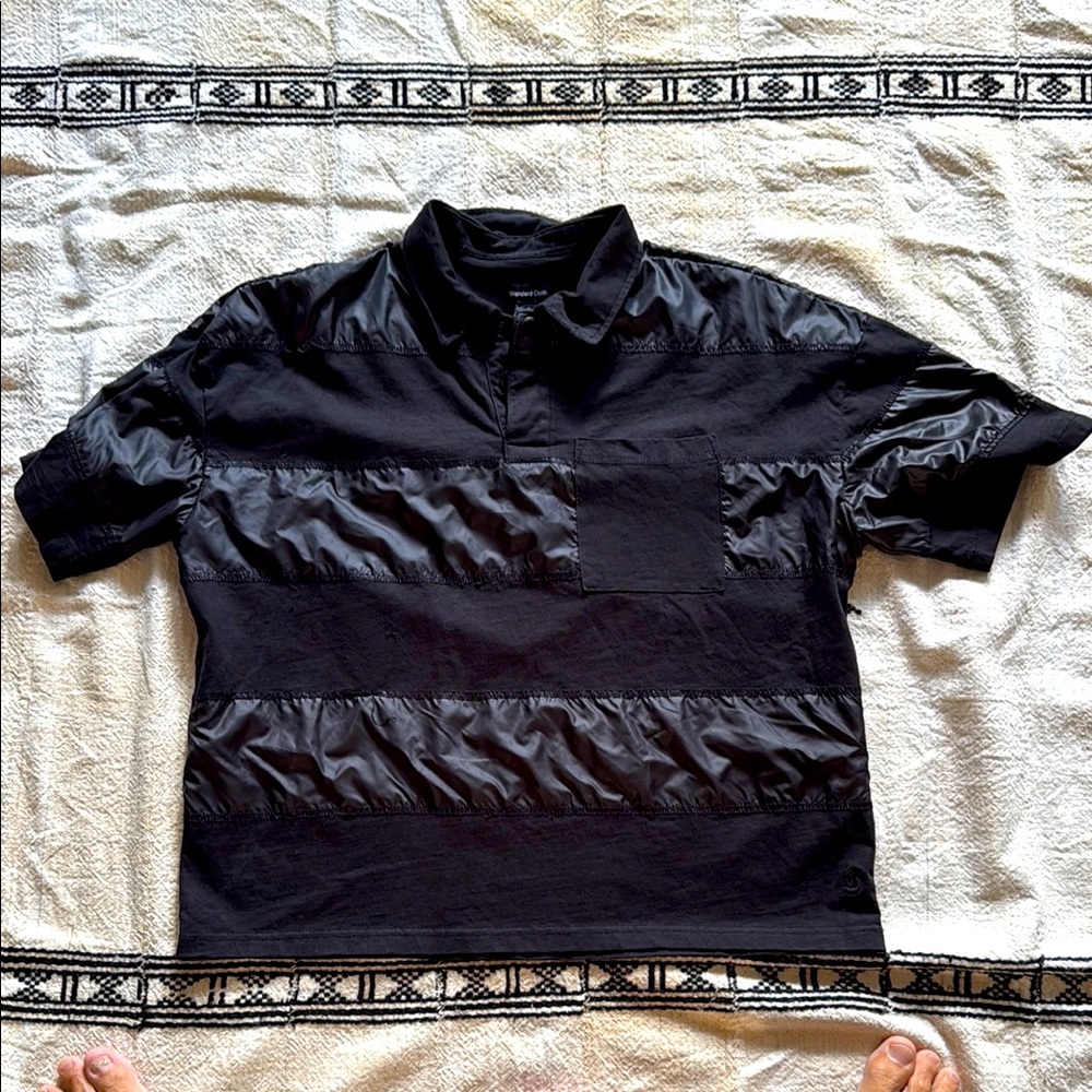Black Men's Polo Shirt, Standard Cloth